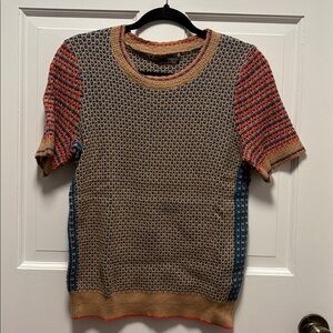 Anthropologie Multicolor Short Sleeve Sweater